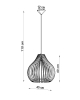 Lampa wisząca drewniana skandynawska APRILLA wymiary