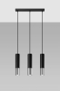 Lampa tuba wisząca potrójna LOOPEZ czarna chrom