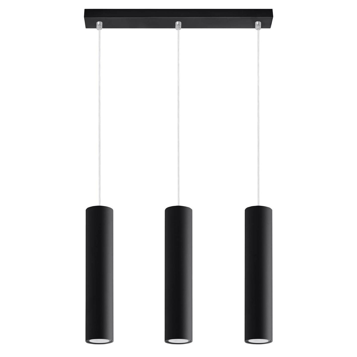 Lampa wisząca tuba czarna LAGOS potrójna