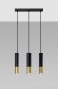 Lampa tuba wisząca potrójna LOOPEZ czarno złota