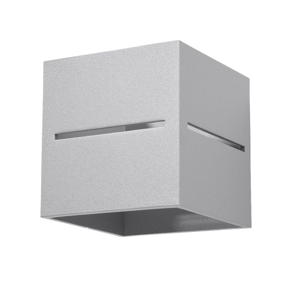 Kinkiet kwadratowy szary LOBO wewnętrzny góra dół 1xG9