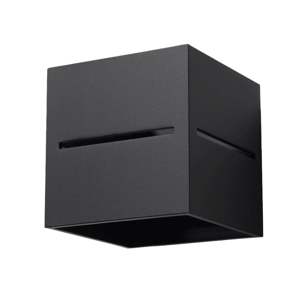 Kinkiet kwadratowy czarny LOBO góra dół wewnętrzny 1xG9