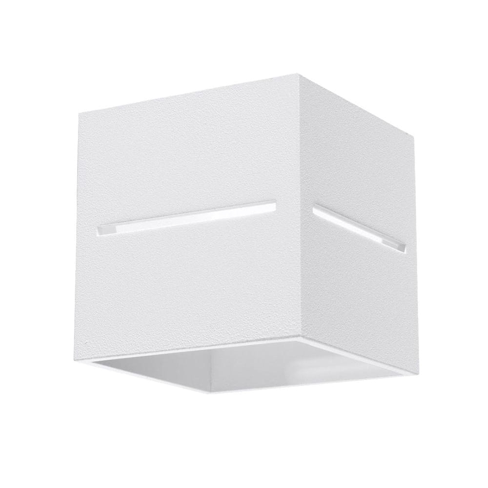 Kinkiet kwadratowy biały LOBO góra dół wewnętrzny 1xG9