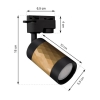 Reflektor do szyny oświetleniowej czarno złoty GU10 PIANO TRA 1-fazowy wymiary