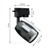 Lampa na szynę czarna GU10 SEZAM TRA 1-fazowa wymiary