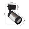 Reflektor do szyny oświetleniowej czarno srebrny GU10 PIANO TRA 1-fazowy wymiary