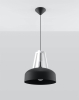 Lampa wisząca skandynawska czarna CASCO białe drewno