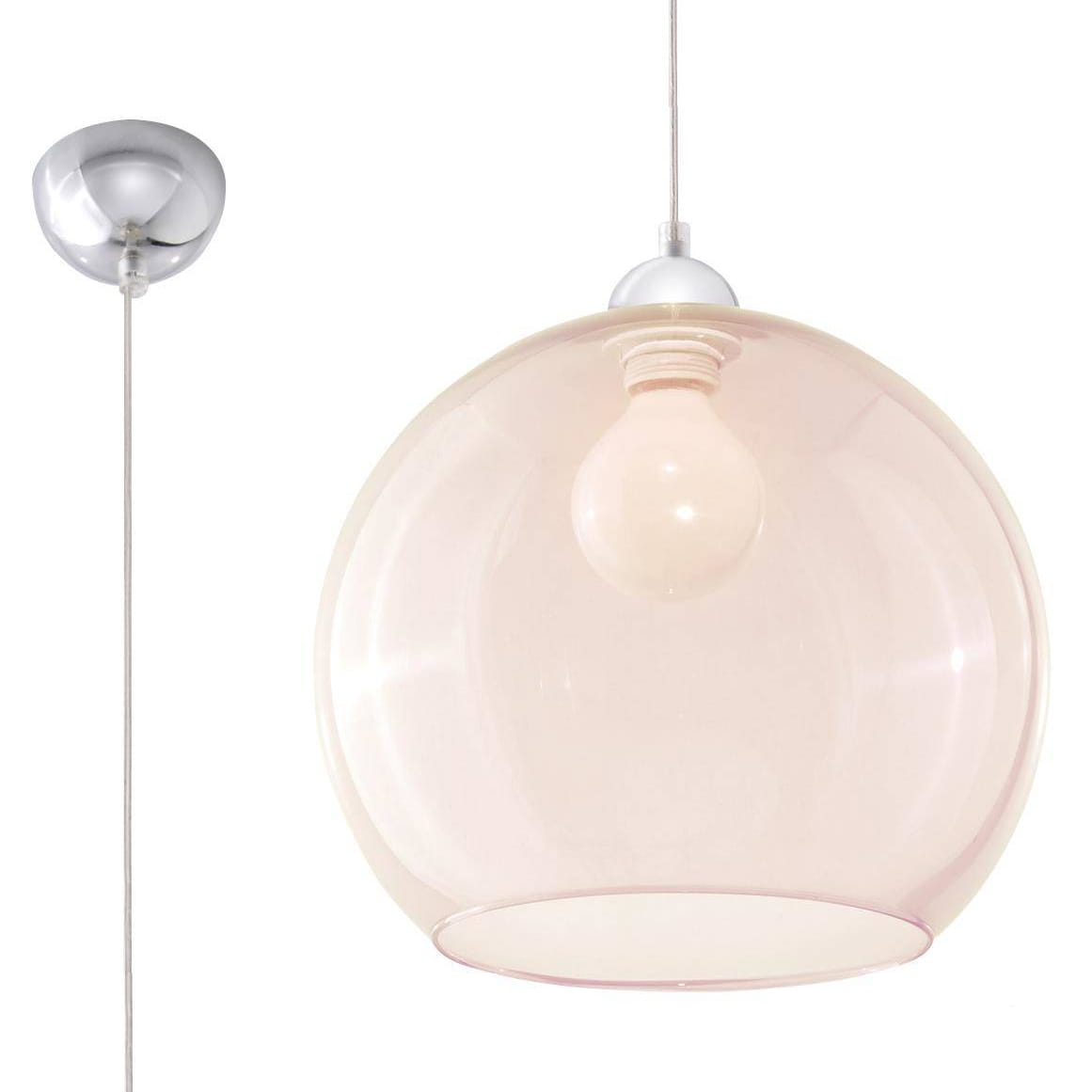 Lampa wisząca kula szklana BALL szampańska E27