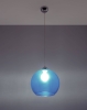 Lampa wisząca kula szklana BALL błękitna E27