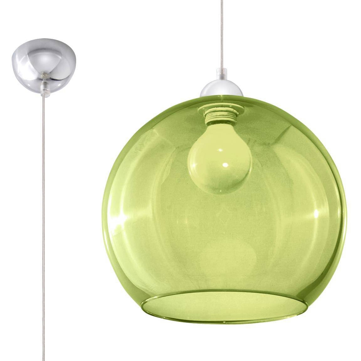 Lampa wisząca kula szklana BALL zielona E27