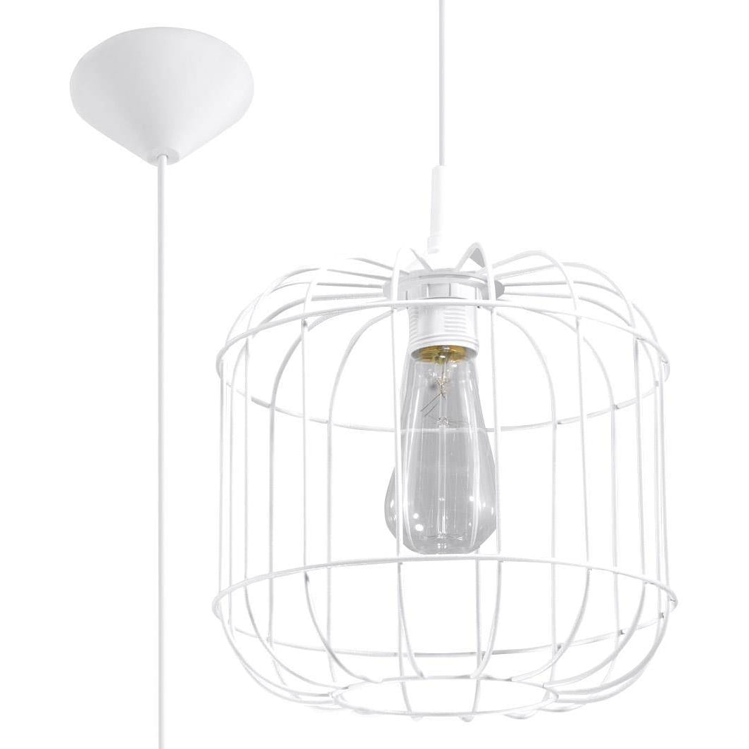 Lampa wisząca druciana biała CELTA E27