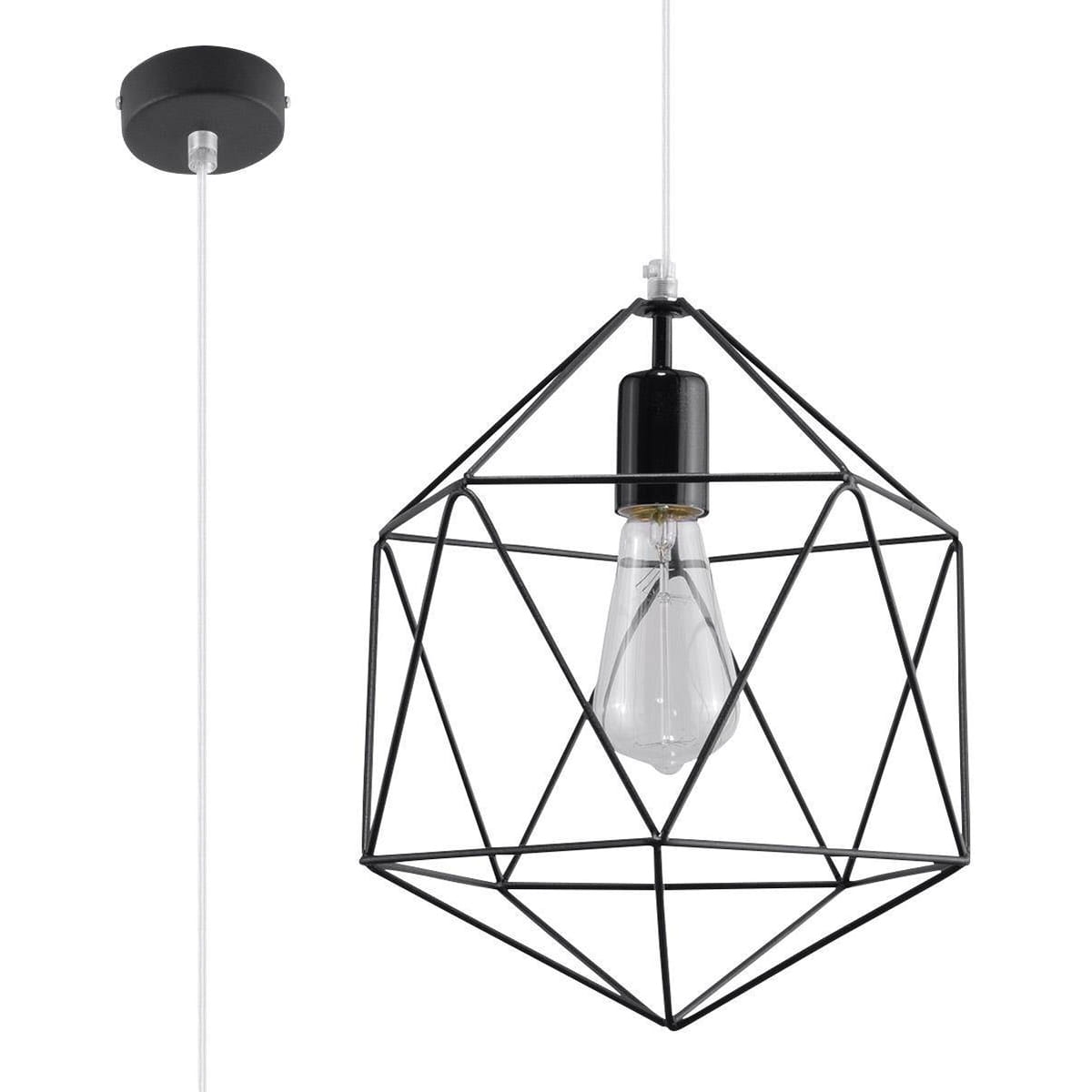 Lampa wisząca druciana czarna GASPARE E27