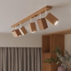 Lampa sufitowa 6 punktowa drewniana KEKE 6xGU10 dąb