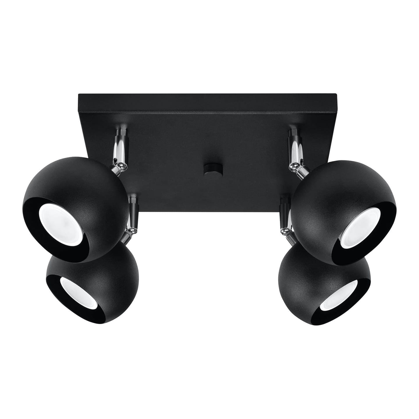 Lampa sufitowa 4 punktowa spot czarna OCULARE 4xGU10