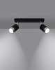 Lampa 2 punktowa sufitowa czarna chrom NERO 2xGU10