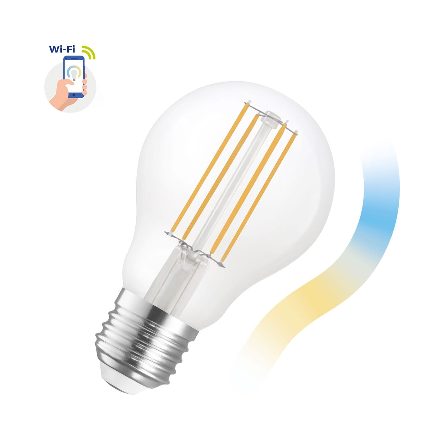 Inteligentna żarówka LED filamentowa E27 5W RGB smart WIFI