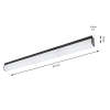 Lampa na szynoprzewód podłużna 90cm 36W LED 4000K czarna 1 fazowa wymiary