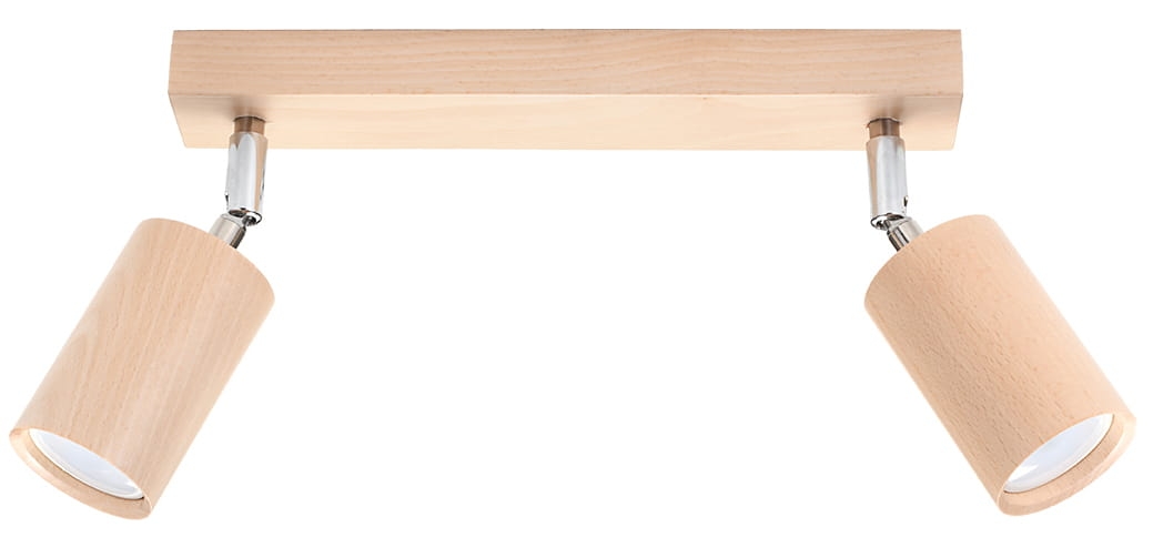 Lampa sufitowa spot BERG drewniana 2xGU10