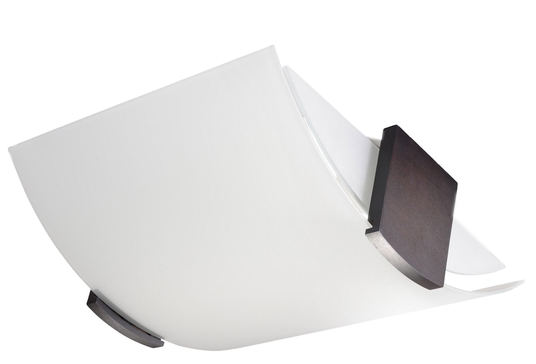 Lampa sufitowa wenge EMILIO drewno szkło 2xE27