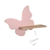 Kinkiet dla dziewczynki różowy motyl lampka nocna na ścianę z półeczką 5W LED