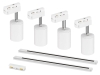 komplet 4 lamp szynowych białych jednofazowe 1f